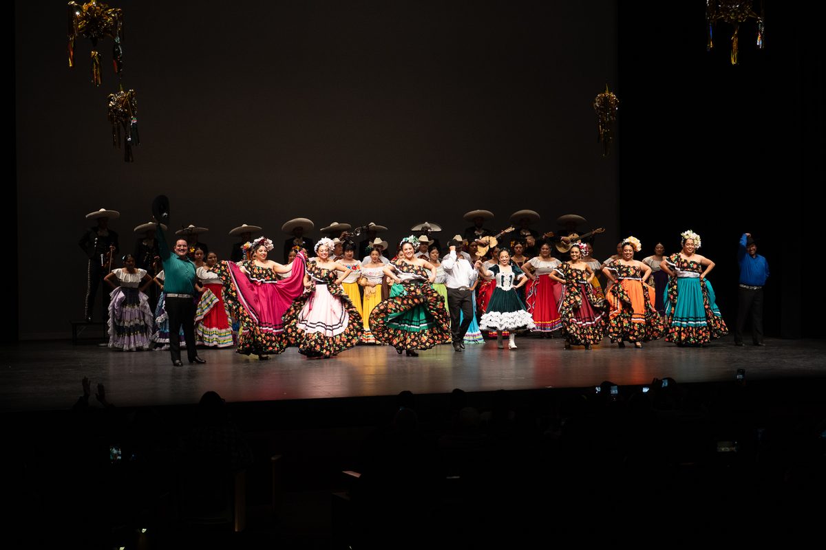 Garcia Folklorico Studio company performing on stage